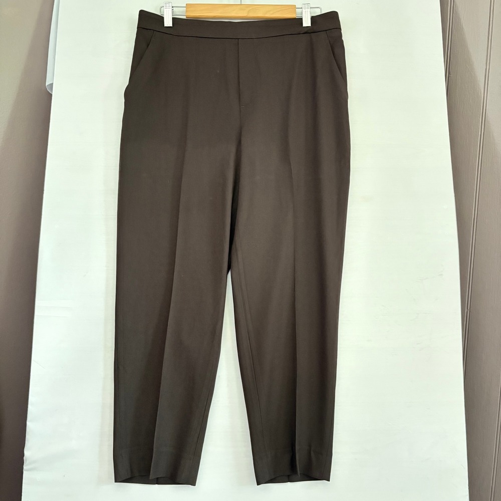 Banana Republic Hayden Pant Women Brown Ankle Trousers Elastic Back Size 12